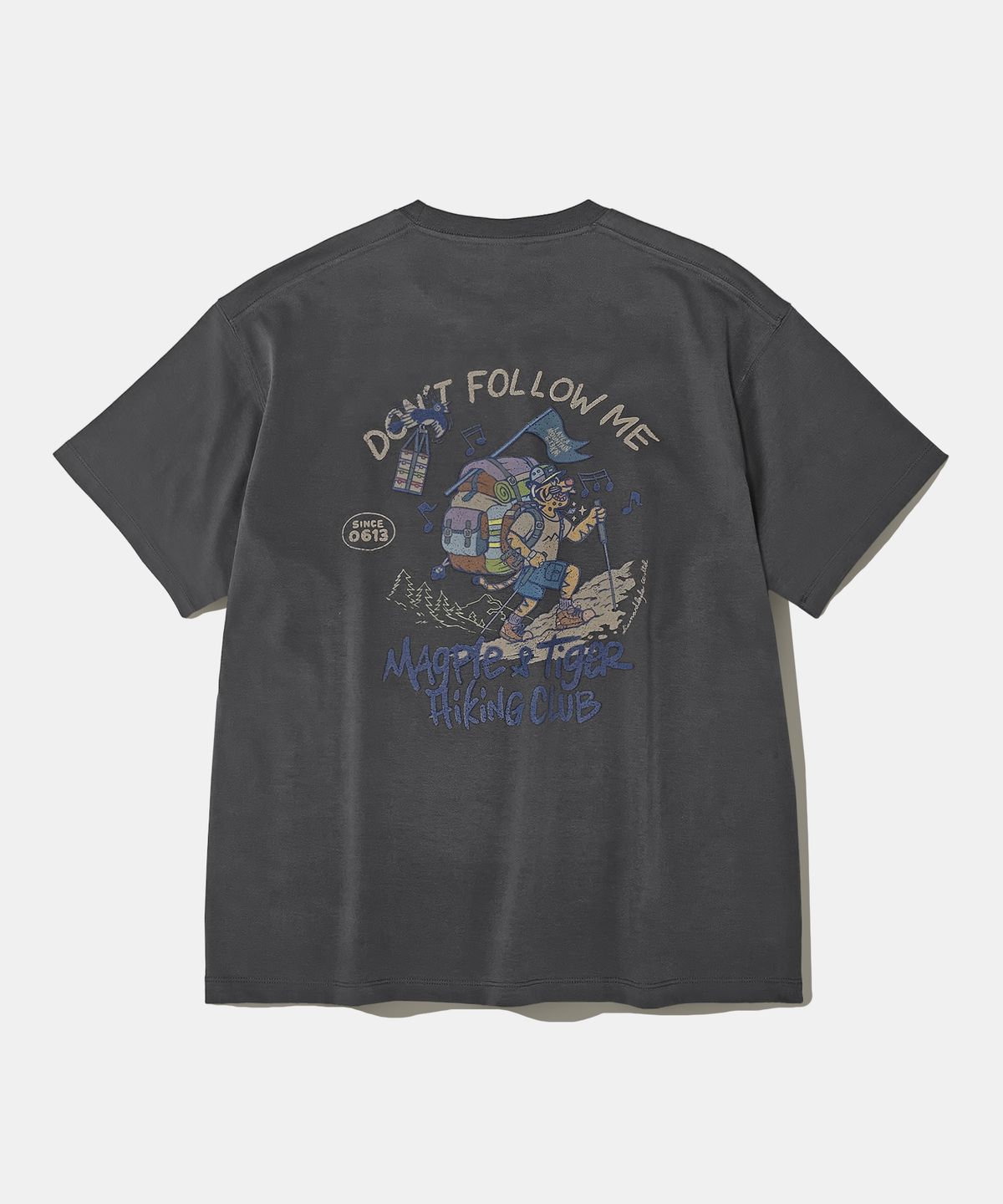 다이아몬드 레이라(DIAMOND LAYLA) [Machine Wash] KKAHO HIKING Short Sleeve T-shirt T105 Charcoal