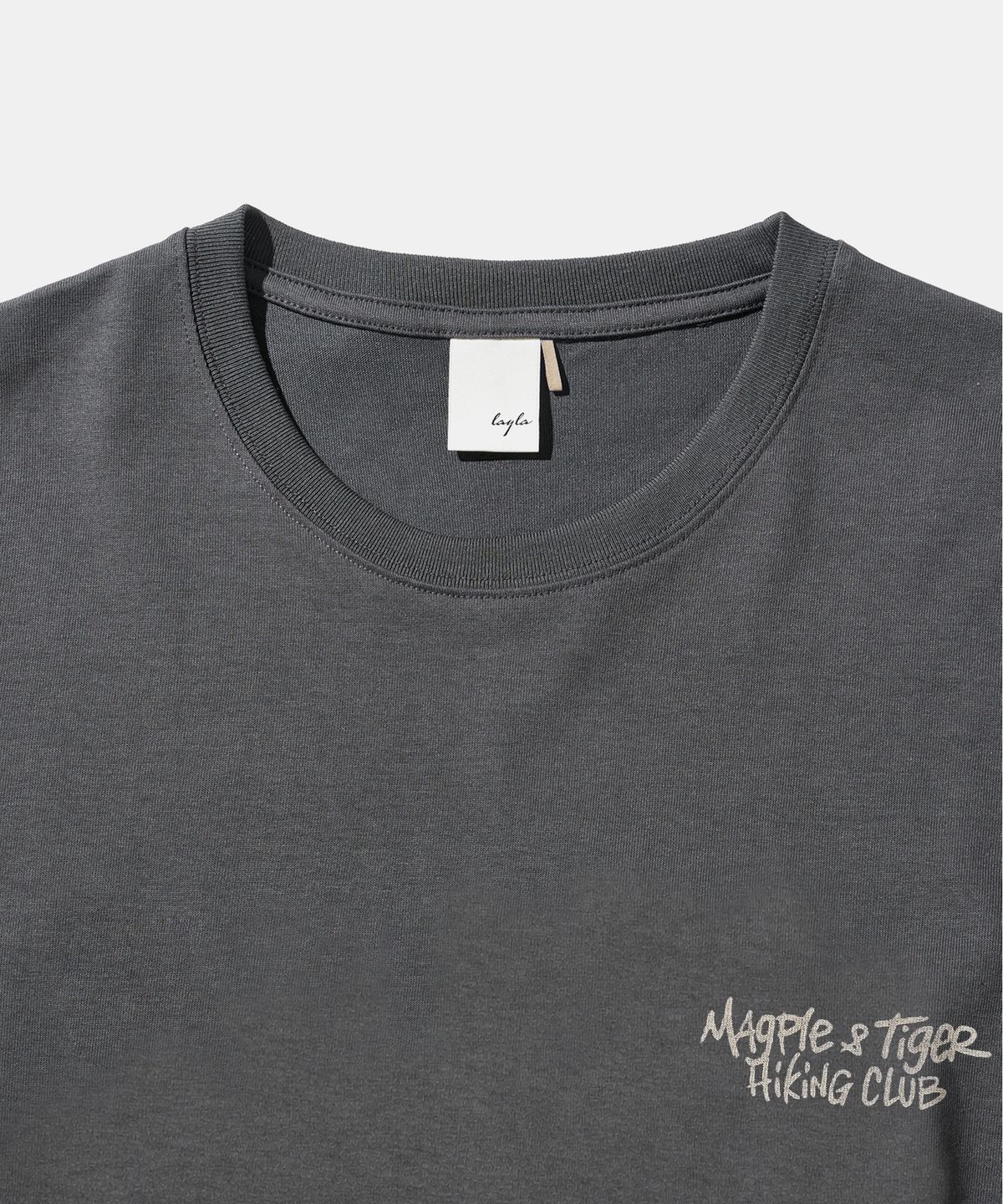 다이아몬드 레이라(DIAMOND LAYLA) [Machine Wash] KKAHO HIKING Short Sleeve T-shirt T105 Charcoal
