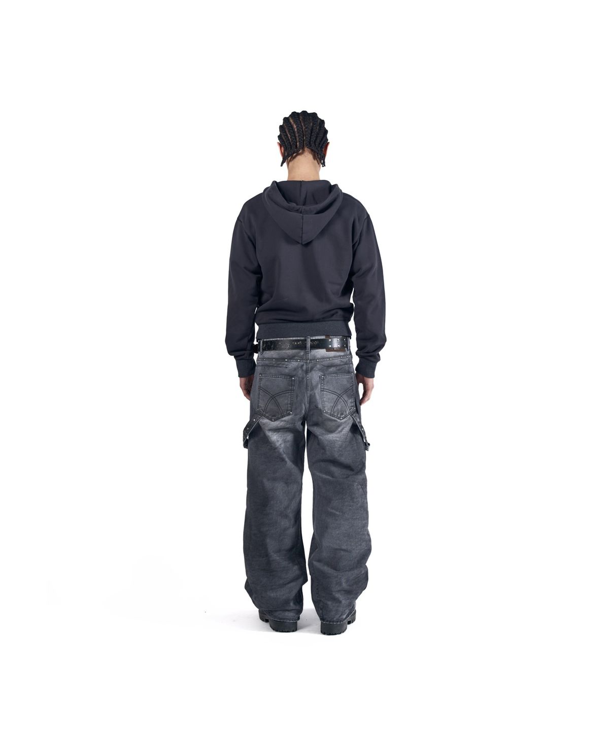 아캄(AAKAM) Hammer Studded Denim Pants (Black)