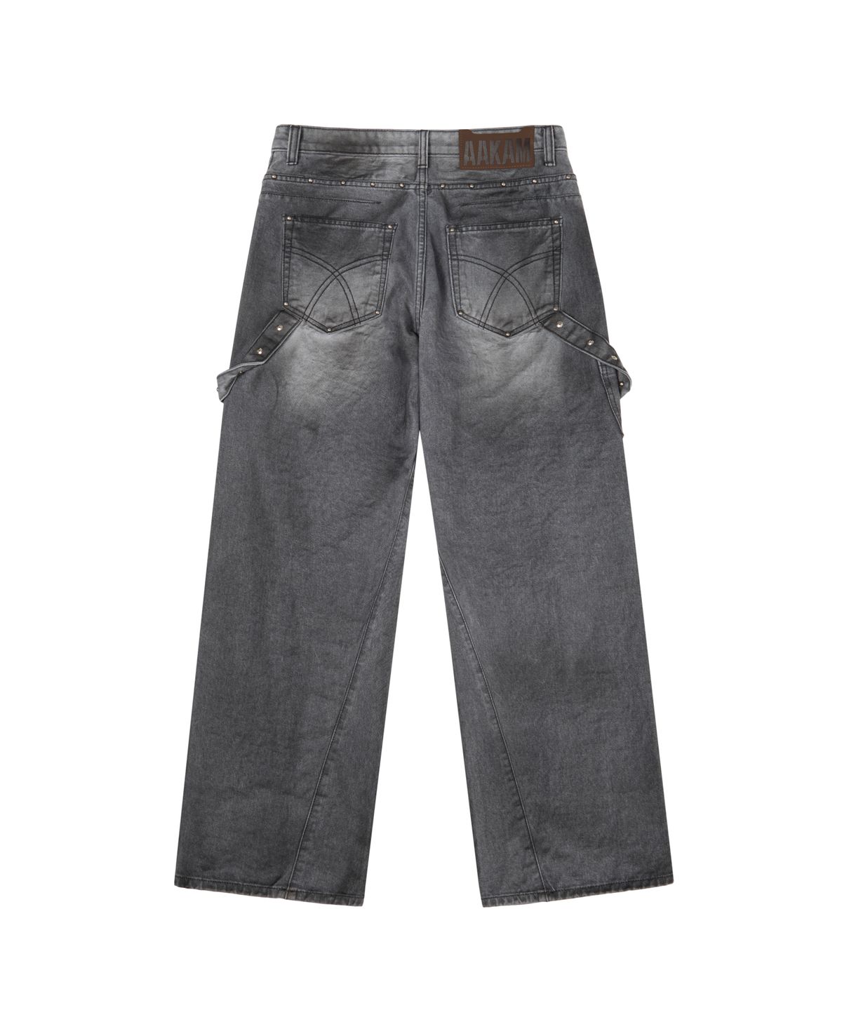 아캄(AAKAM) Hammer Studded Denim Pants (Black)