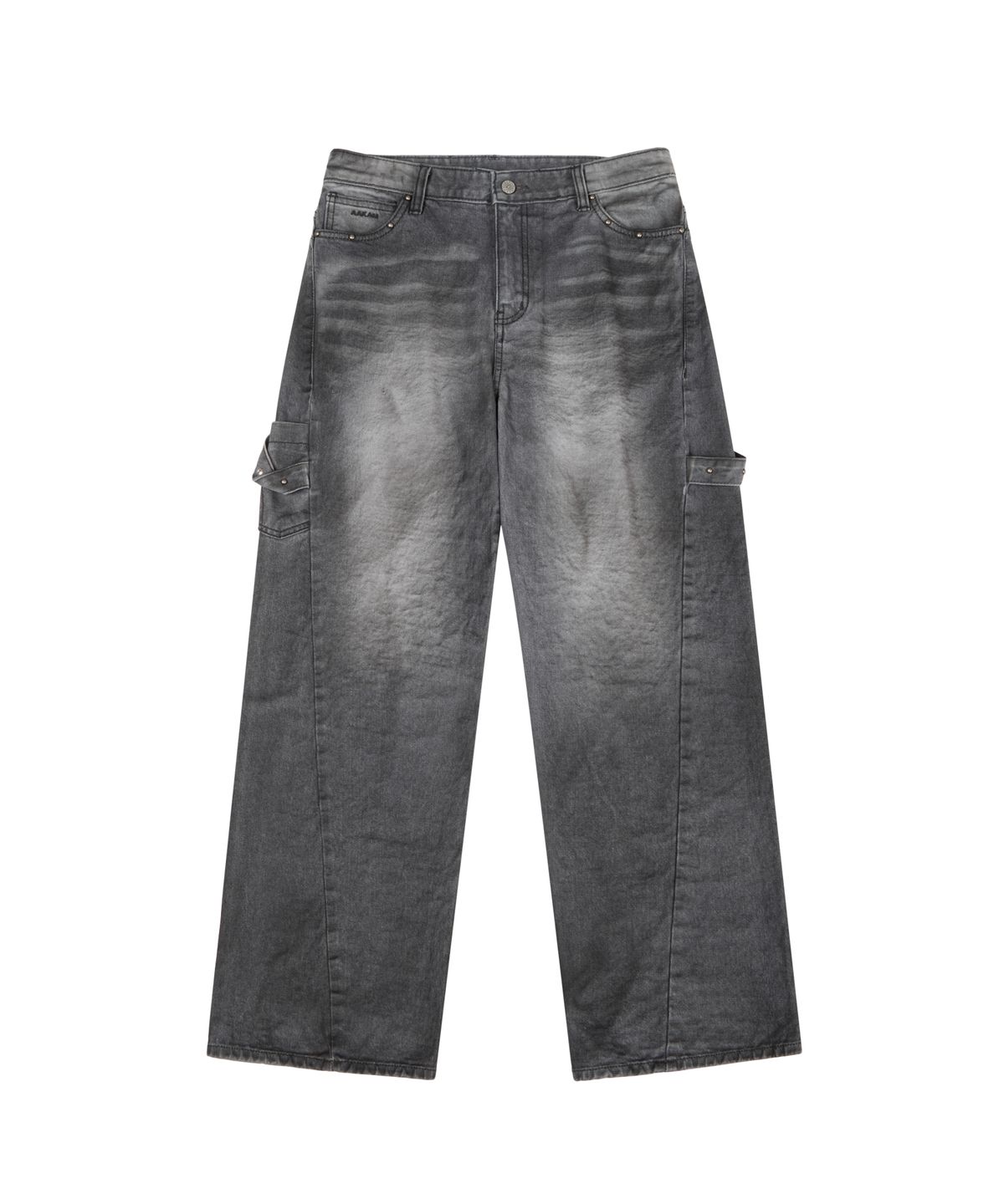 아캄(AAKAM) Hammer Studded Denim Pants (Black)