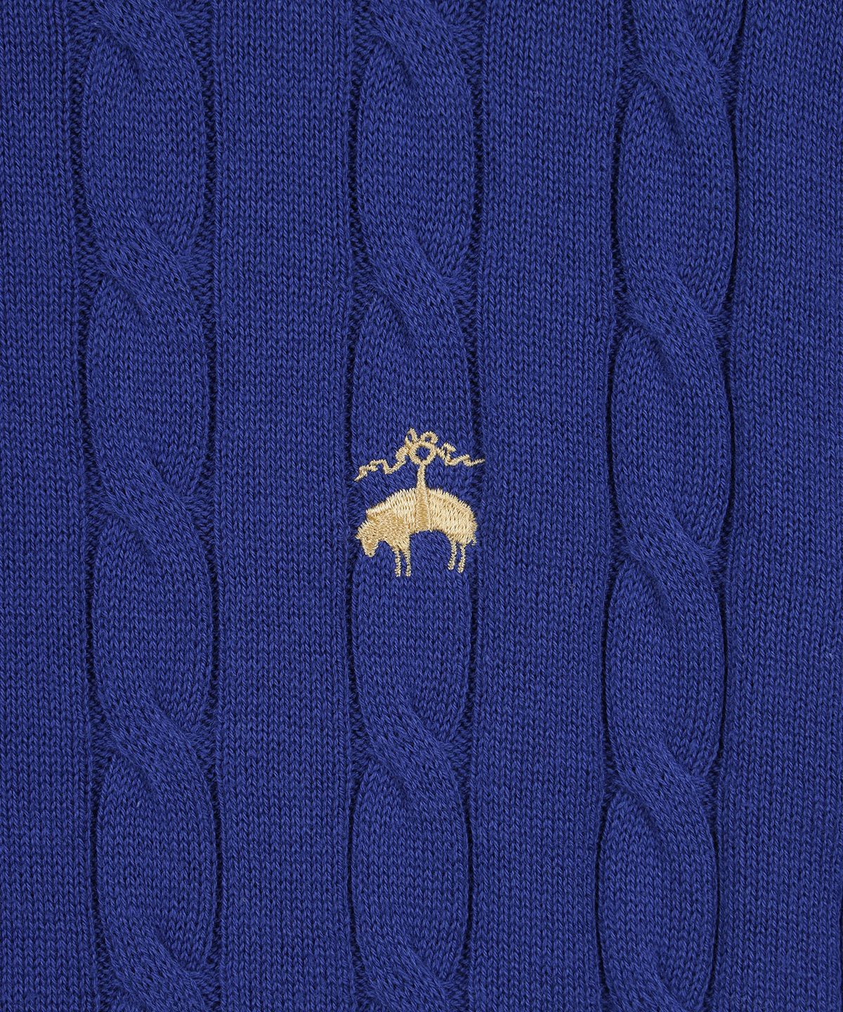 브룩스 브라더스(BROOKS BROTHERS) 코튼 케이블 폴로 반팔 스웨터 (블루) (BBWTMB204AMFM)
