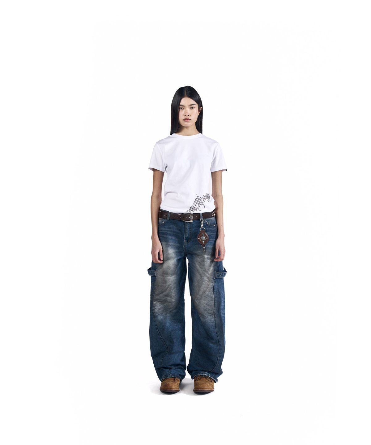 아캄(AAKAM) Hammer Studded Denim Pants (Blue)