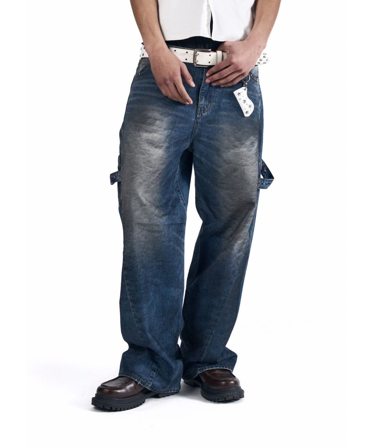 아캄(AAKAM) Hammer Studded Denim Pants (Blue)