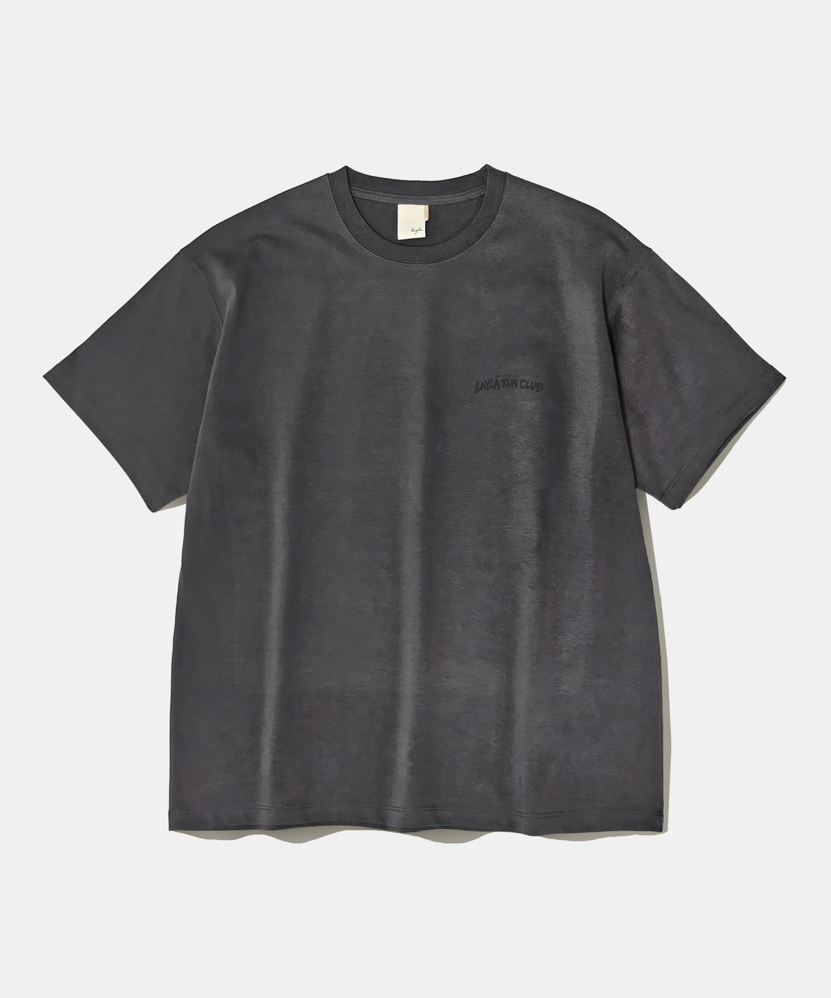 다이아몬드 레이라(DIAMOND LAYLA) [Machine Wash] KKAHO MARATHON Short Sleeve T-shirt T106 Charcoal