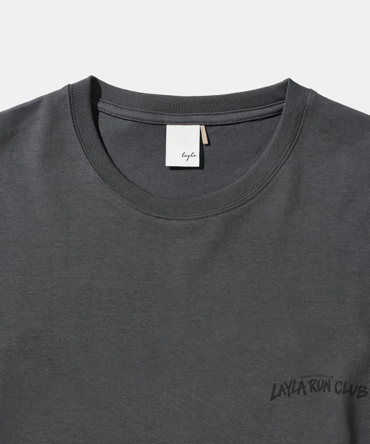다이아몬드 레이라(DIAMOND LAYLA) [Machine Wash] KKAHO MARATHON Short Sleeve T-shirt T106 Charcoal