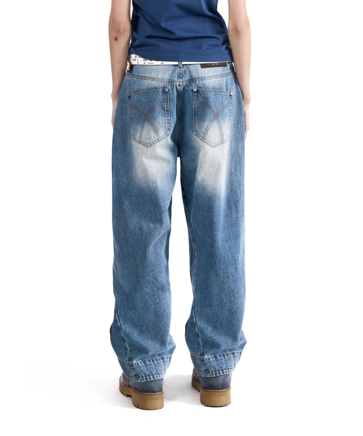 아캄(AAKAM) AKM Curved Denim Pants (Sky Blue)