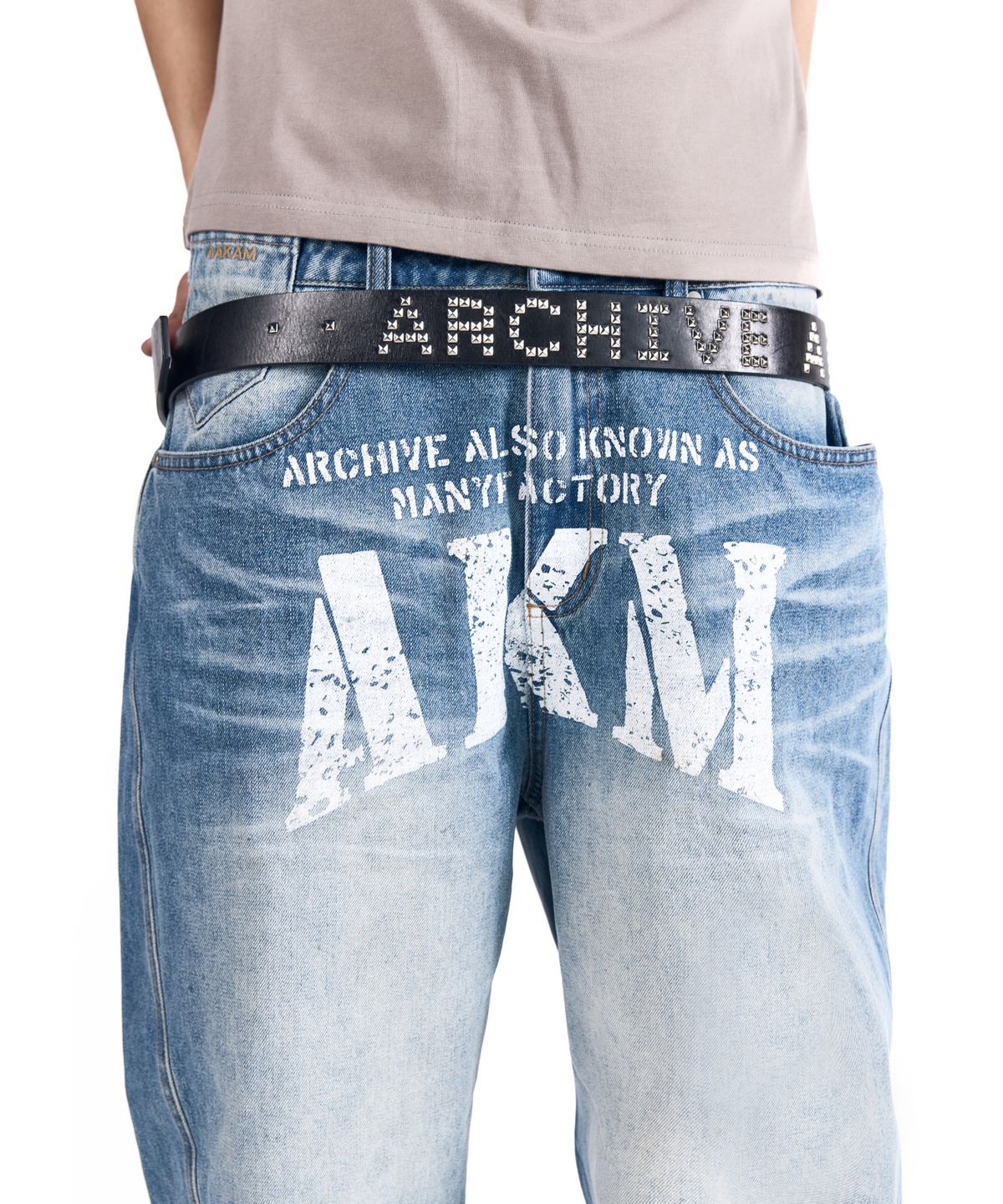 아캄(AAKAM) AKM Curved Denim Pants (Sky Blue)