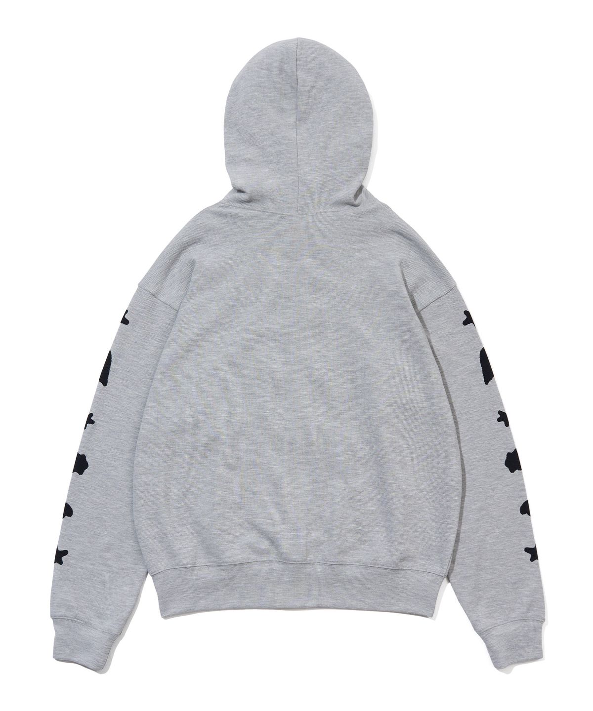 유희(YOUHEE) [3COLORS] GRAPHIC WAFFLE HOOD ZIP-UP