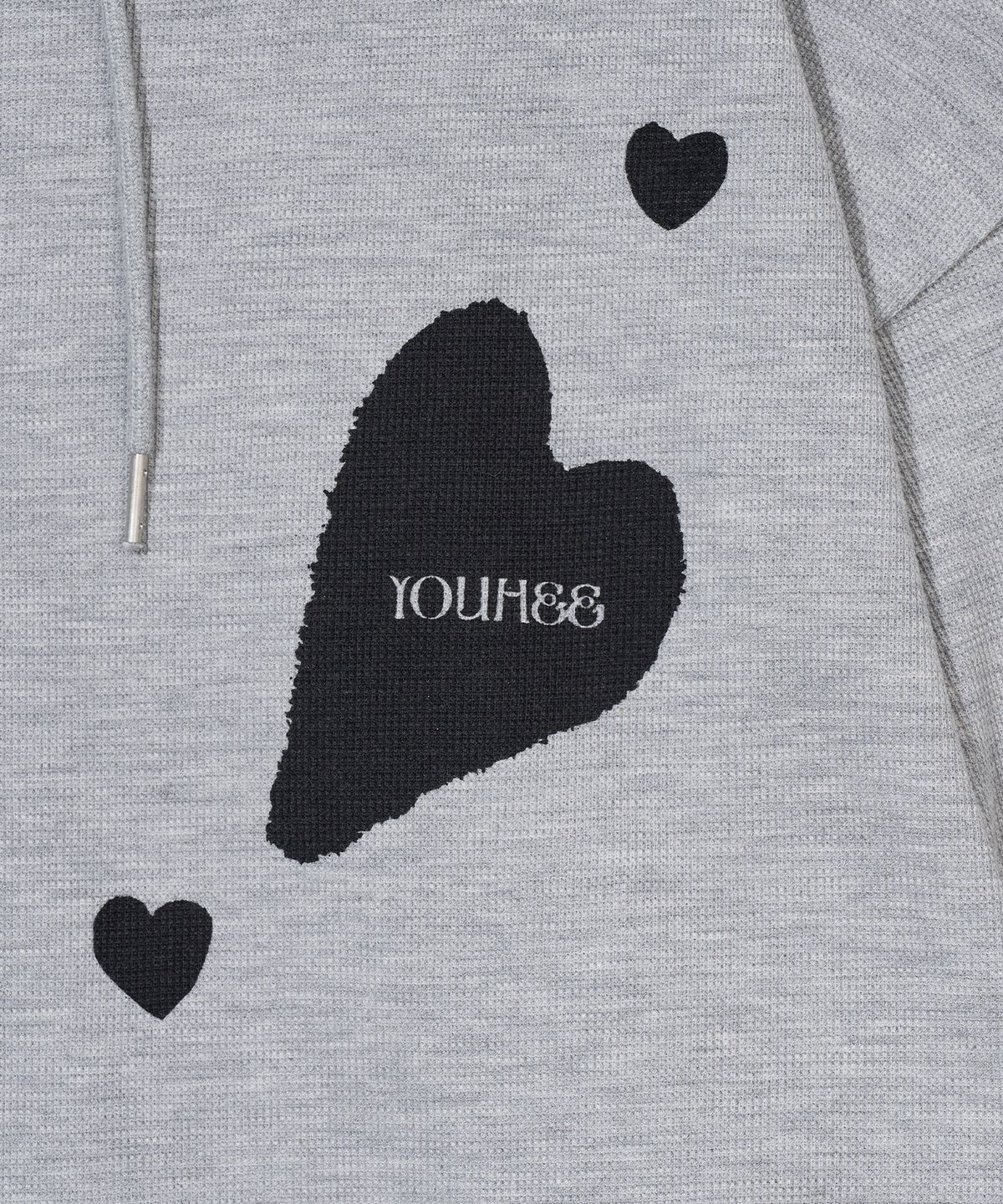 유희(YOUHEE) [3COLORS] GRAPHIC WAFFLE HOOD ZIP-UP