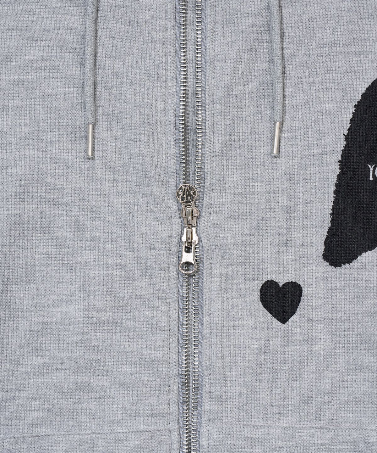 유희(YOUHEE) [3COLORS] GRAPHIC WAFFLE HOOD ZIP-UP