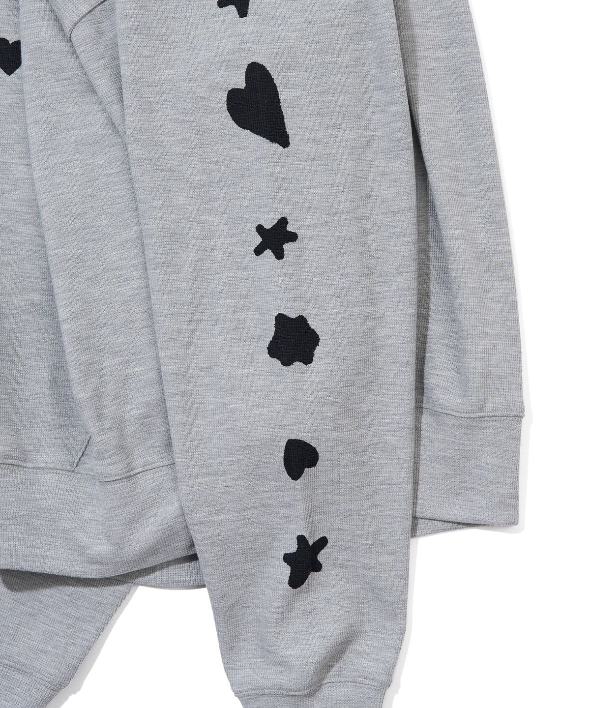 유희(YOUHEE) [3COLORS] GRAPHIC WAFFLE HOOD ZIP-UP