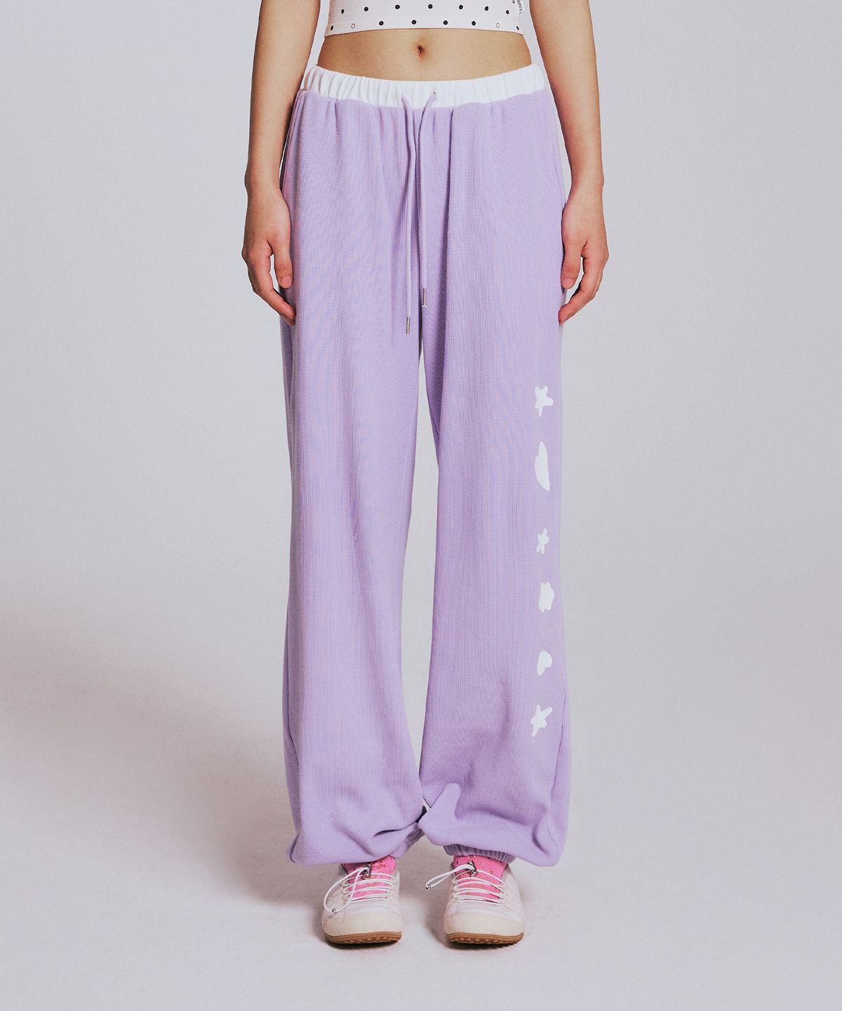 유희(YOUHEE) [3COLORS] GRAPHIC WAFFLE SWEAT PANTS