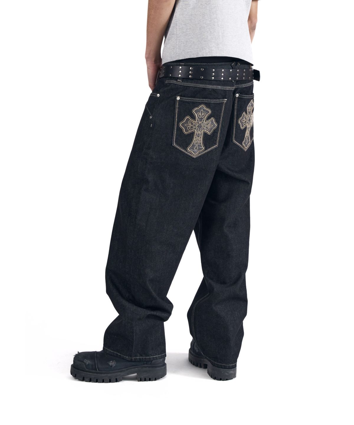 아캄(AAKAM) CROS2 Patch Denim Pants (Black)