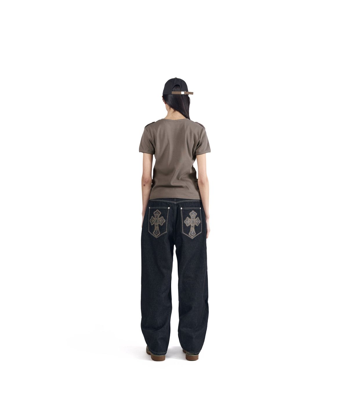 아캄(AAKAM) CROS2 Patch Denim Pants (Black)