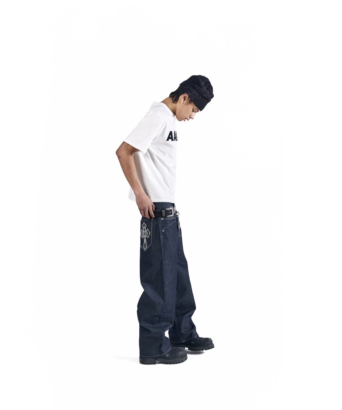 아캄(AAKAM) CROS2 Patch Denim Pants (Blue)