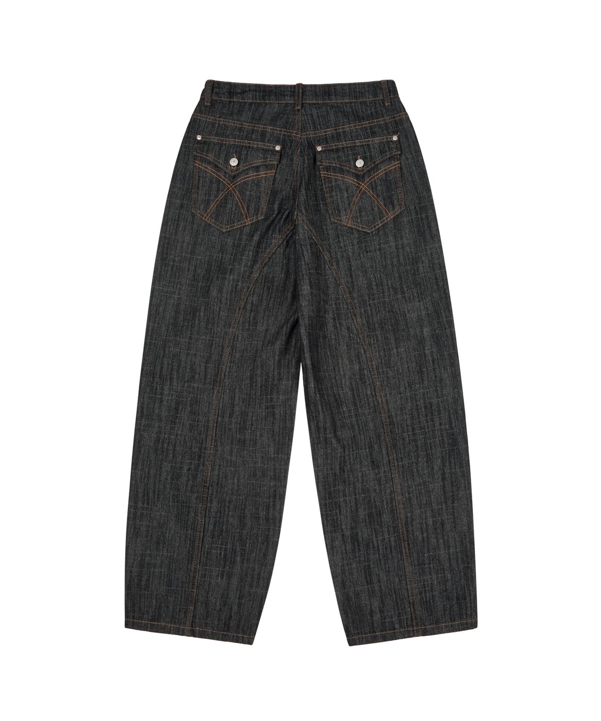 아캄(AAKAM) Oblique Incision Denim Pants (Black)