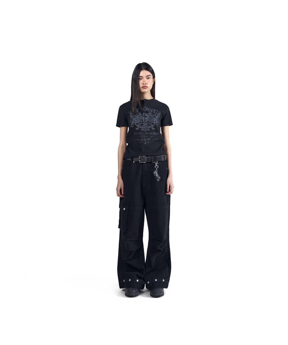아캄(AAKAM) Cowboy Chaps Cotton Pants (Black)
