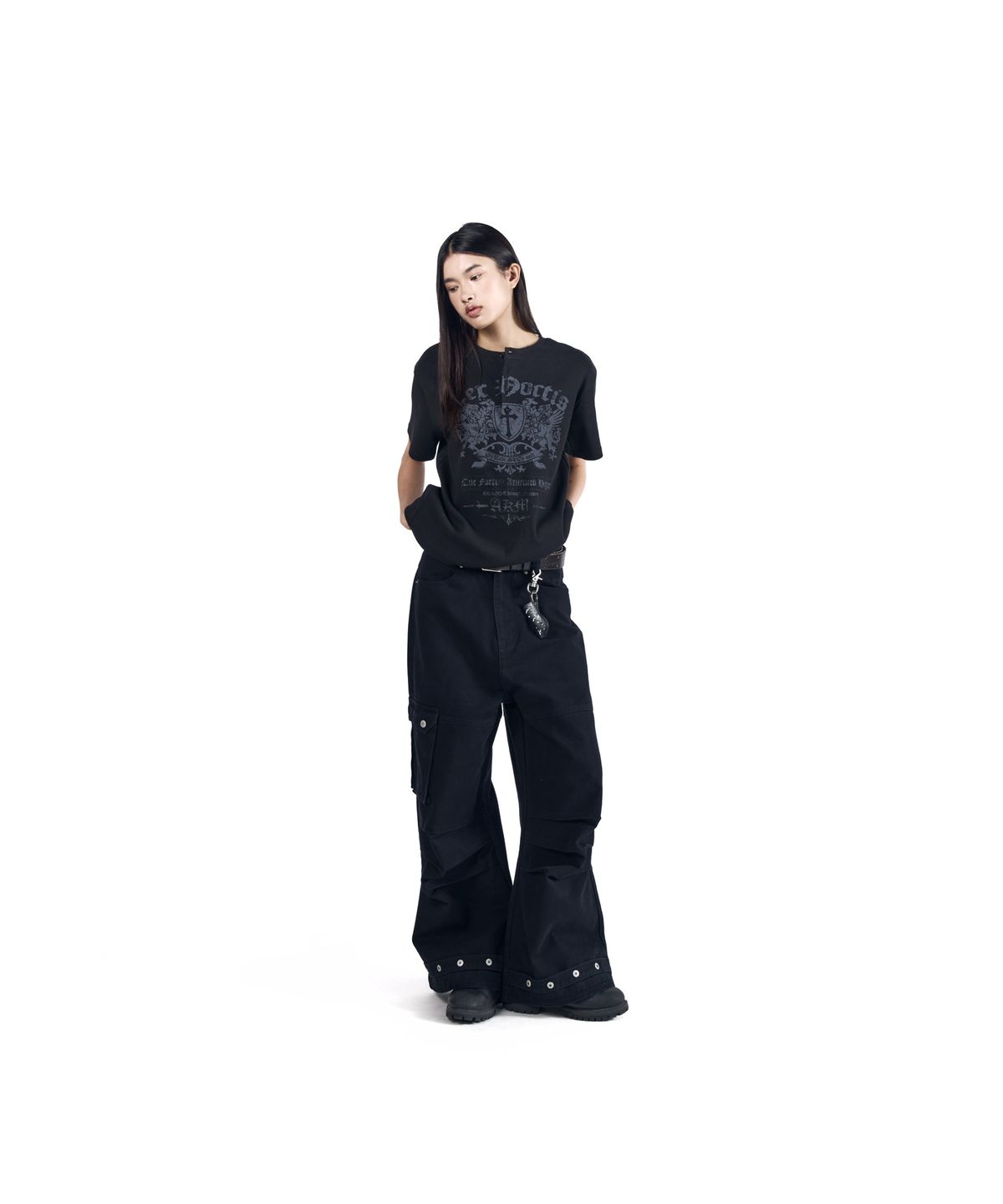 아캄(AAKAM) Cowboy Chaps Cotton Pants (Black)