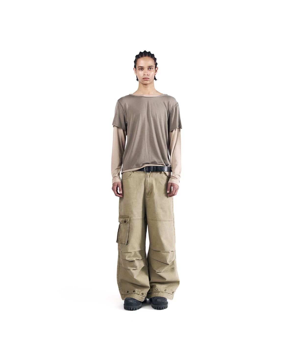 아캄(AAKAM) Cowboy Chaps Cotton Pants (Beige)