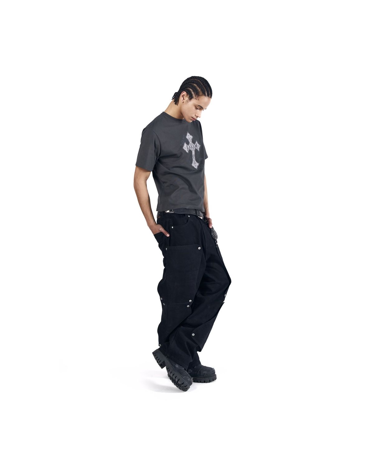 아캄(AAKAM) Shift Repair Cotton Pants (Black)