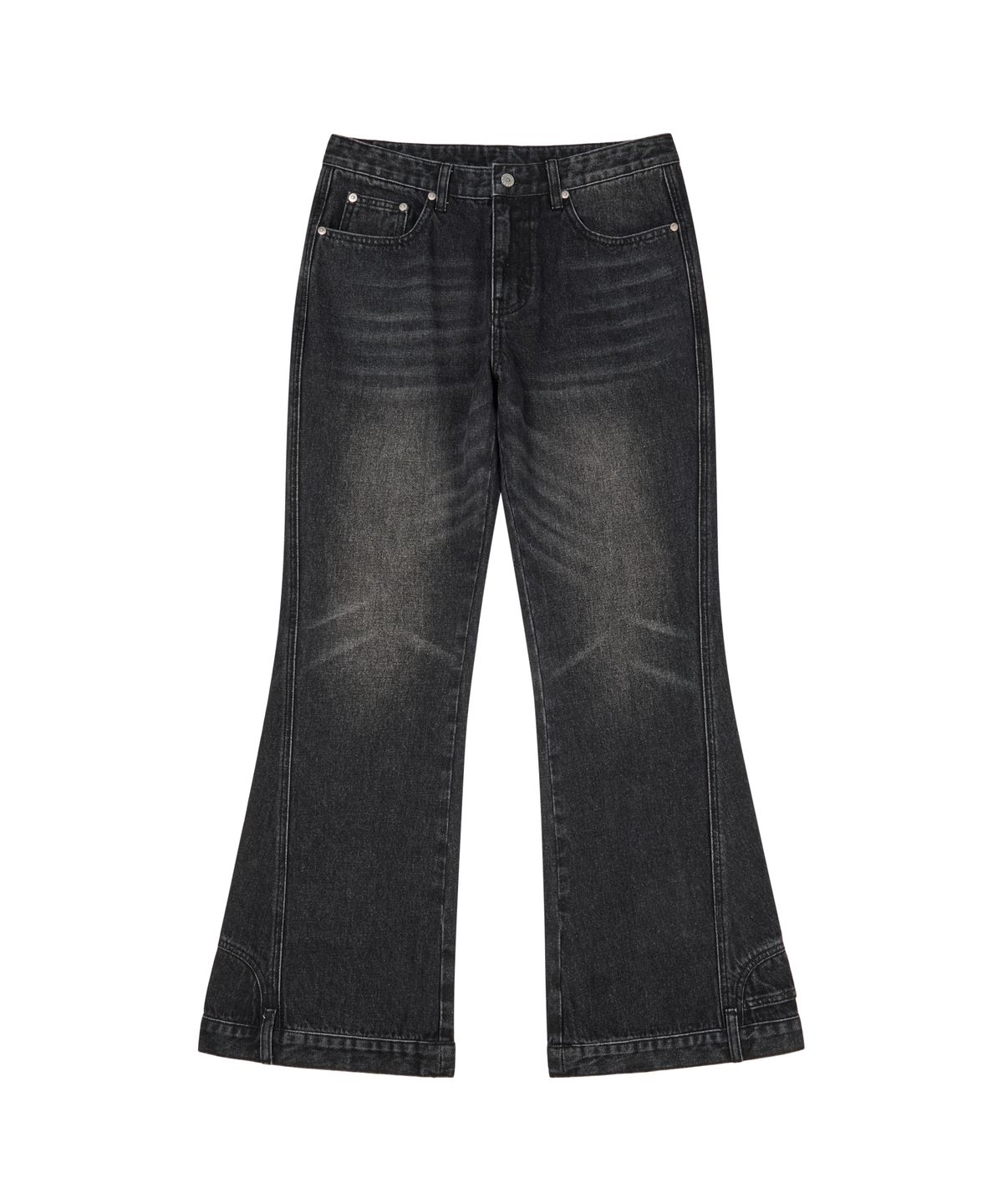 아캄(AAKAM) Upside-Down Flare Denim Pants (Black)
