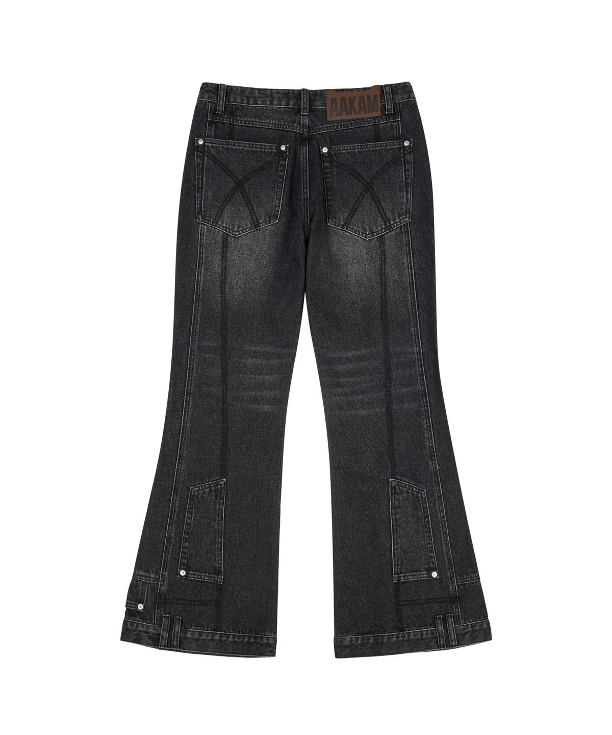 아캄(AAKAM) Upside-Down Flare Denim Pants (Black)