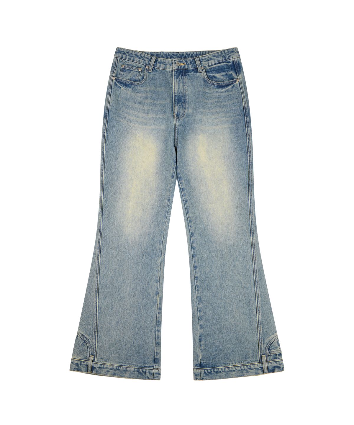 아캄(AAKAM) Upside-Down Flare Denim Pants (Blue)
