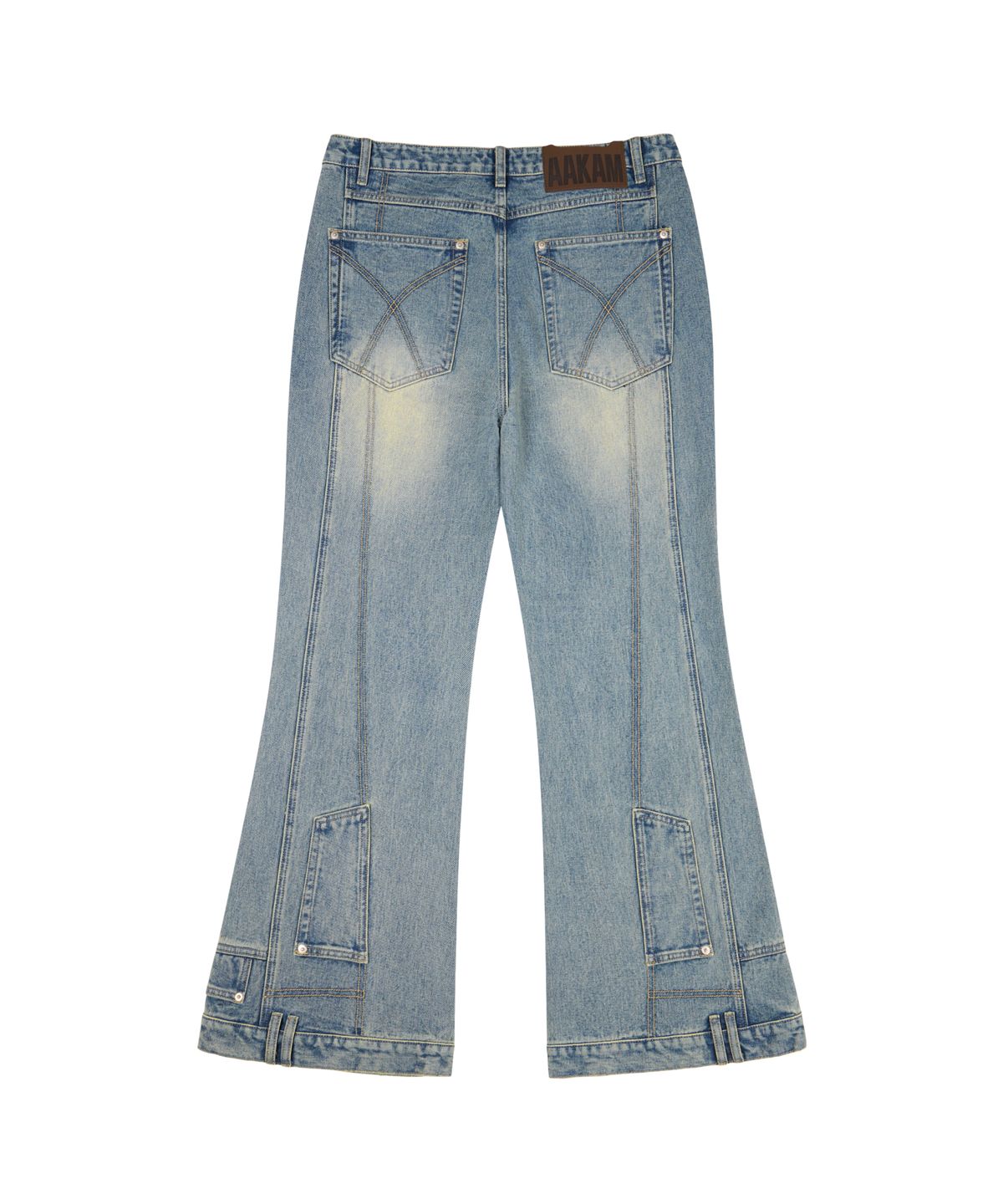 아캄(AAKAM) Upside-Down Flare Denim Pants (Blue)
