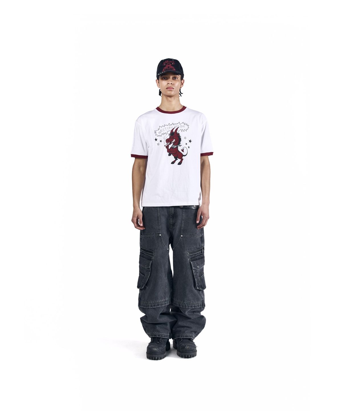 아캄(AAKAM) Knee Incision Zippered Cargo Pants (Gray)