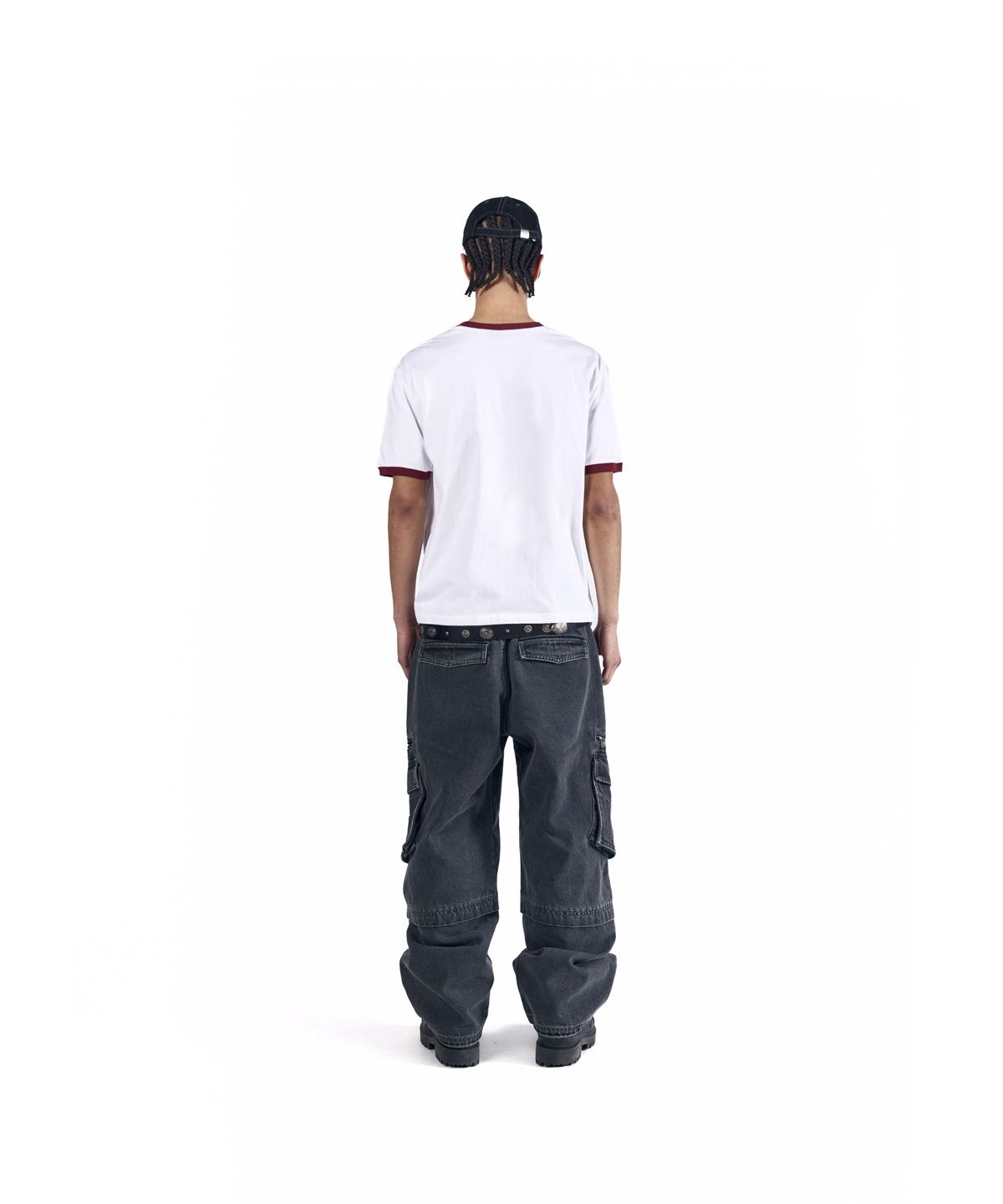 아캄(AAKAM) Knee Incision Zippered Cargo Pants (Gray)