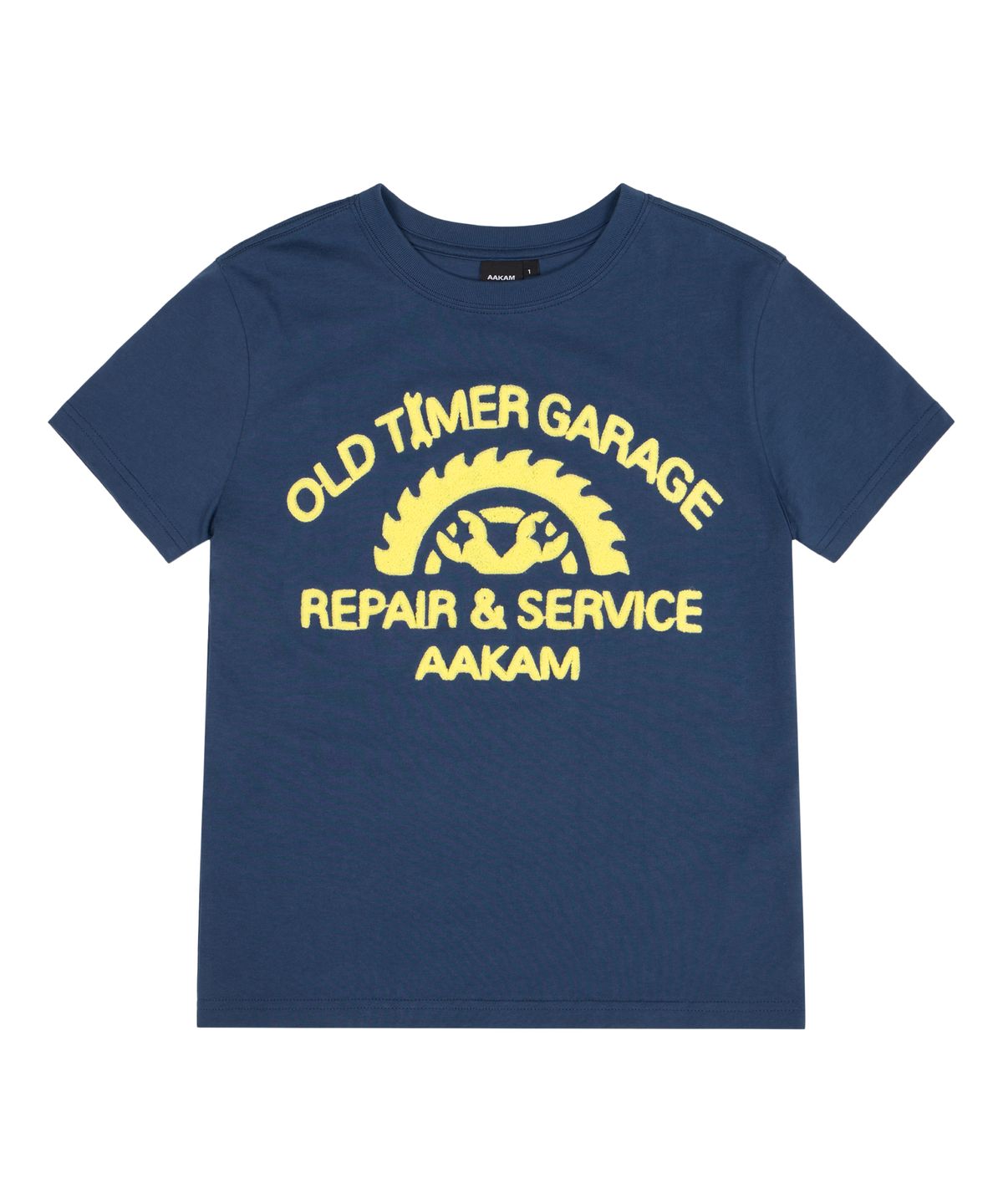 아캄(AAKAM) Repair Service Boucle Half Top (Navy)