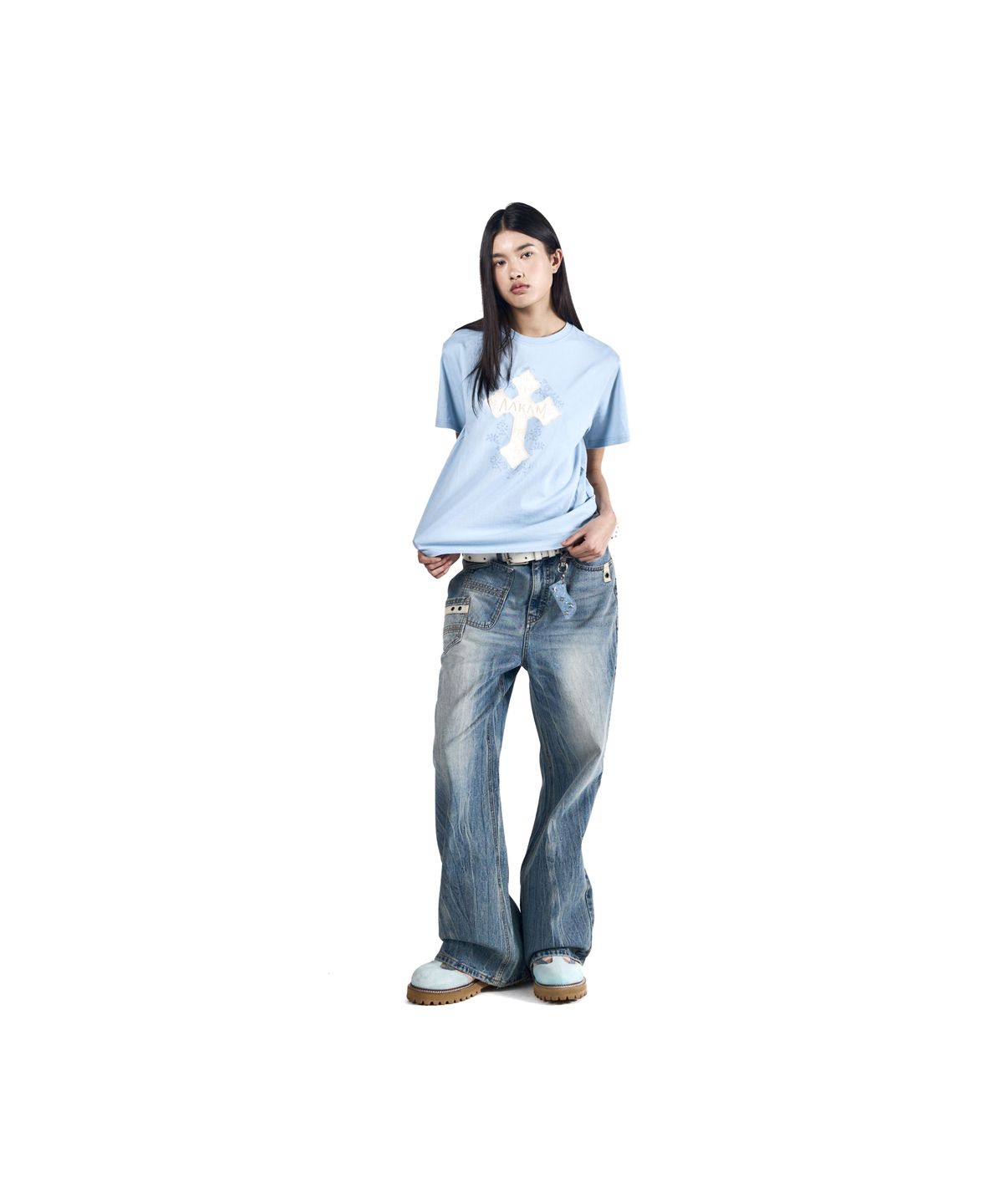 아캄(AAKAM) AKM CROS2 Half Top (Sky Blue)
