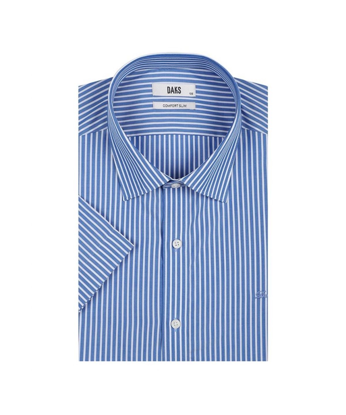 닥스셔츠(DAKS SHIRTS) 이지케어 면혼방 스트라이프 반팔 컴포트슬림핏 셔츠_DLS1SHDS222N1