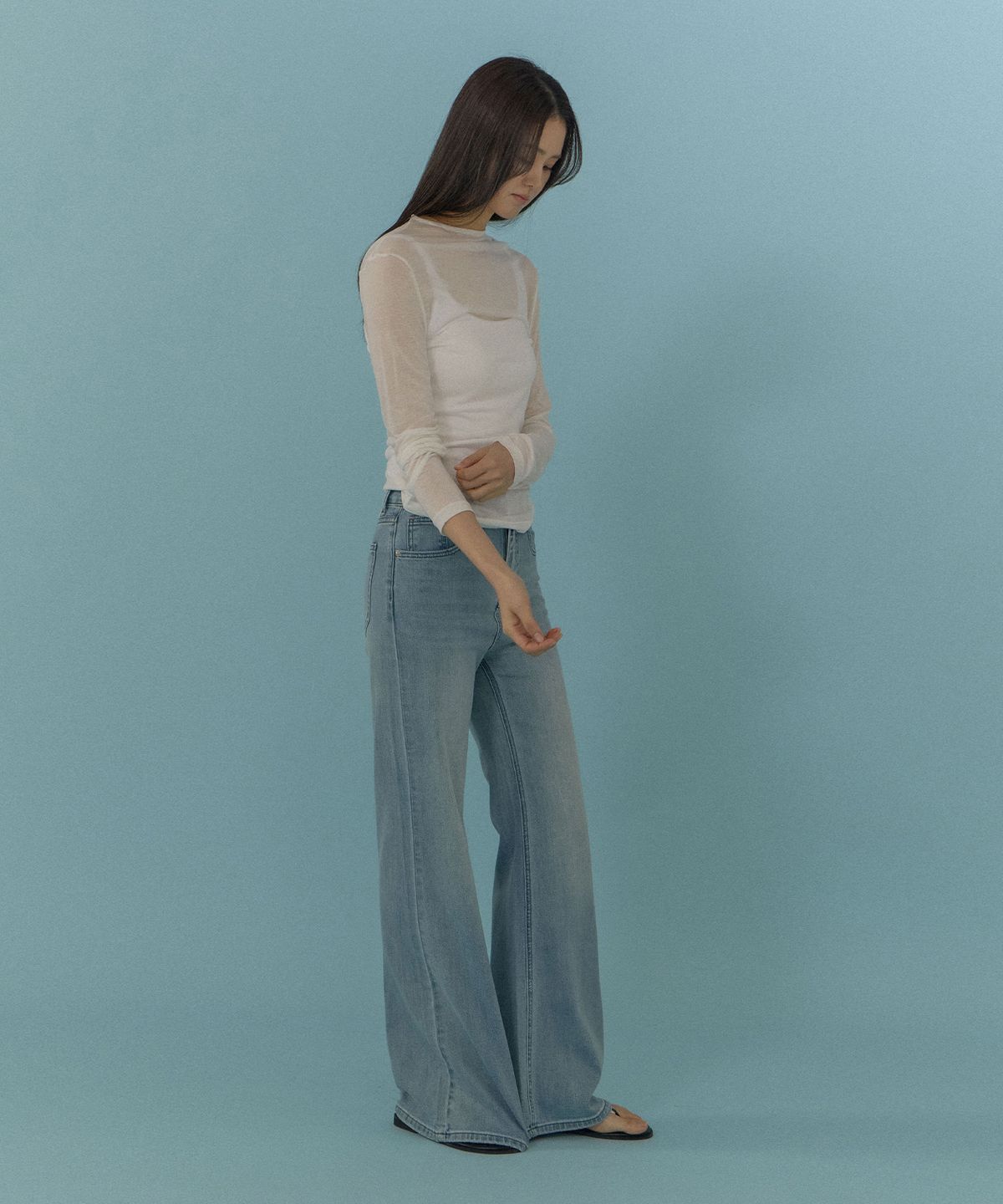 티엔느(TIENNE) 8180 부츠컷 진_블루