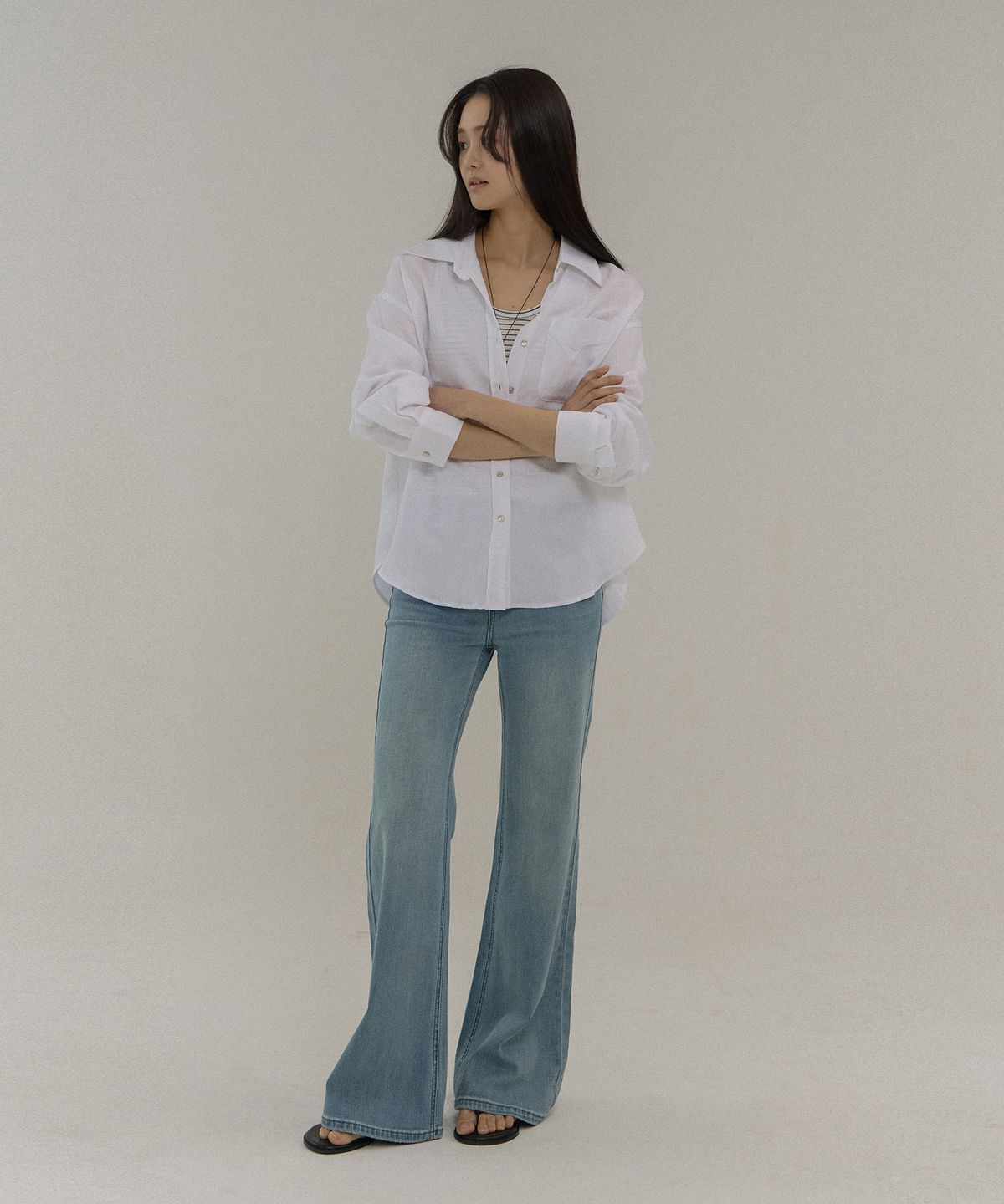 티엔느(TIENNE) 8180 부츠컷 진_블루