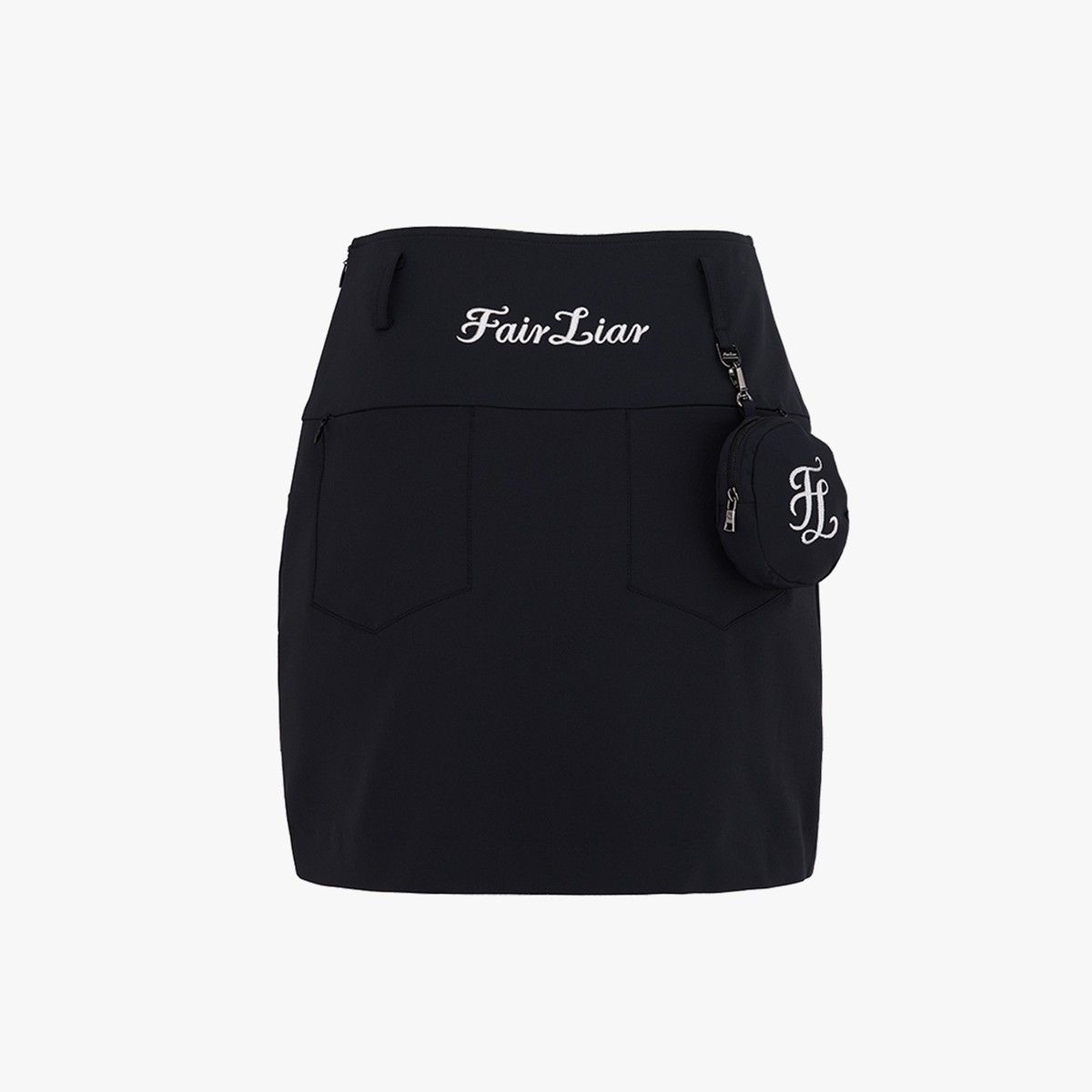 페어라이어 골프(FAIRLIAR GOLF) 볼주머니 H라인 하이웨스트 스커트 (블랙)