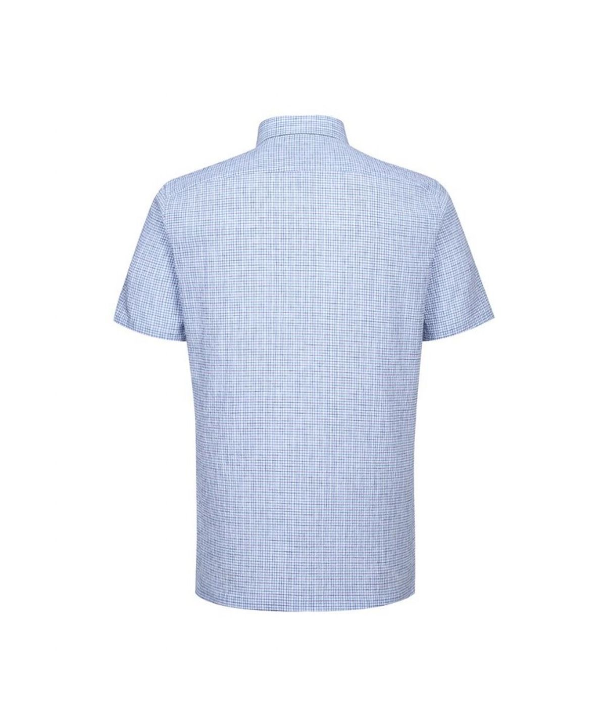 닥스셔츠(DAKS SHIRTS) 노케어 린넨혼방 마이크로체크 스트레치 반팔셔츠 컴포트슬림핏_DLS1SHDS224B1