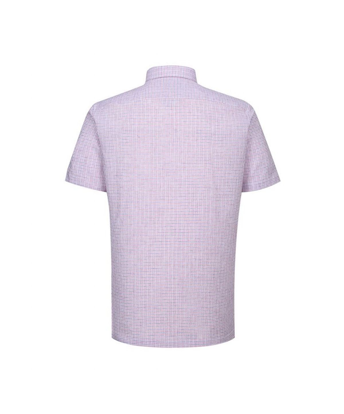닥스셔츠(DAKS SHIRTS) 노케어 린넨혼방 마이크로체크 스트레치 반팔셔츠 컴포트슬림핏_DLS1SHDS224R1