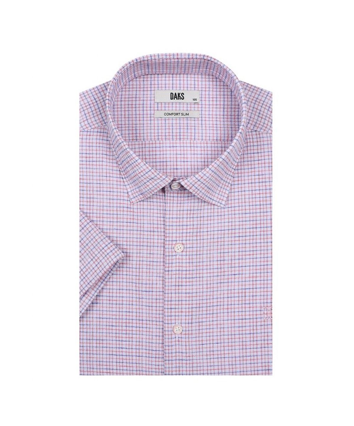 닥스셔츠(DAKS SHIRTS) 노케어 린넨혼방 마이크로체크 스트레치 반팔셔츠 컴포트슬림핏_DLS1SHDS224R1