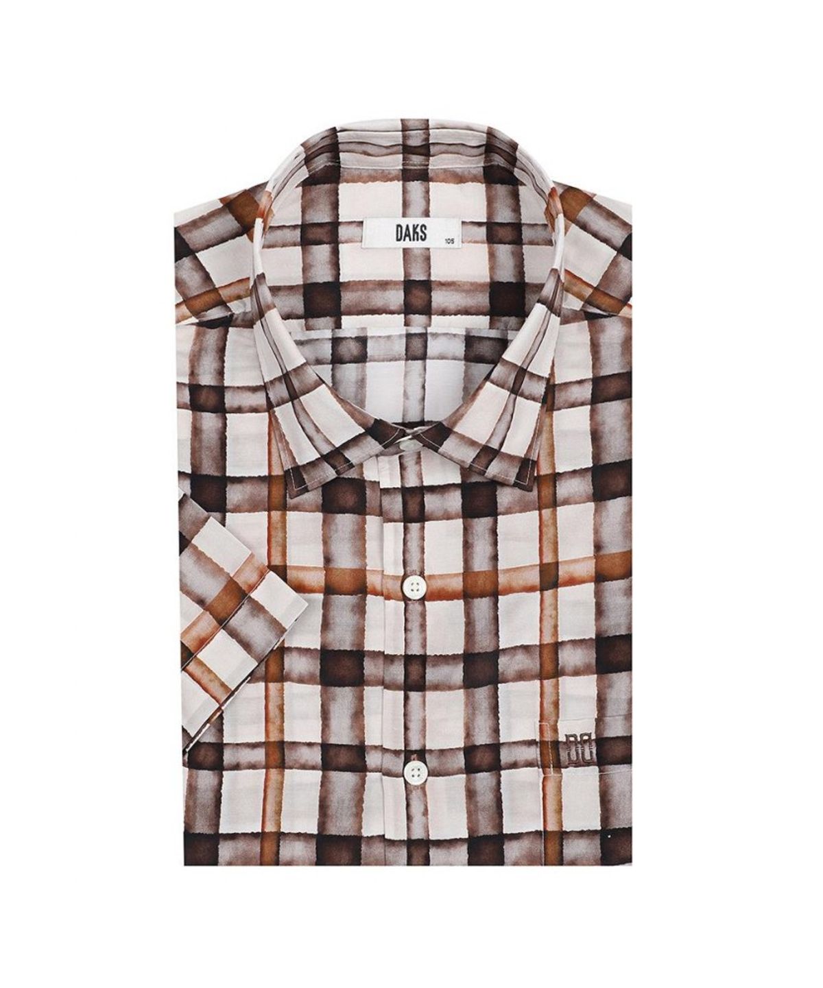 닥스셔츠(DAKS SHIRTS) 실크혼방 미디움체크 캐주얼 반팔셔츠_DLS1SHCS142I1