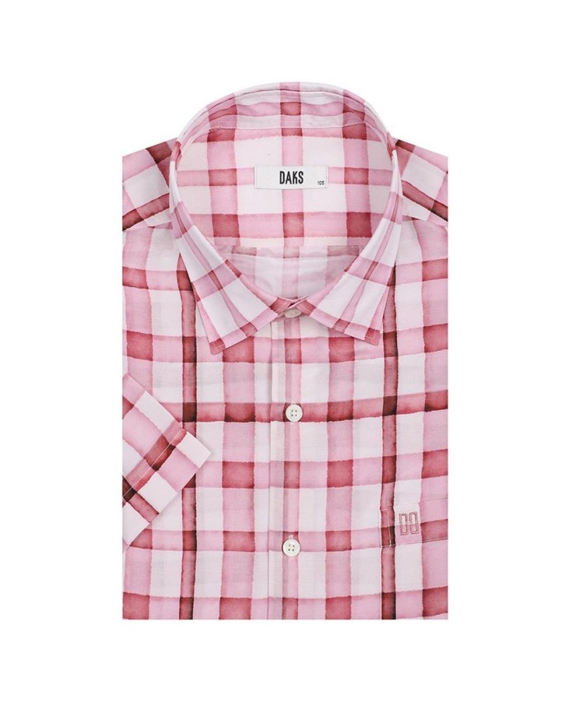 닥스셔츠(DAKS SHIRTS) 실크혼방 미디움체크 캐주얼 반팔셔츠_DLS1SHCS142P1