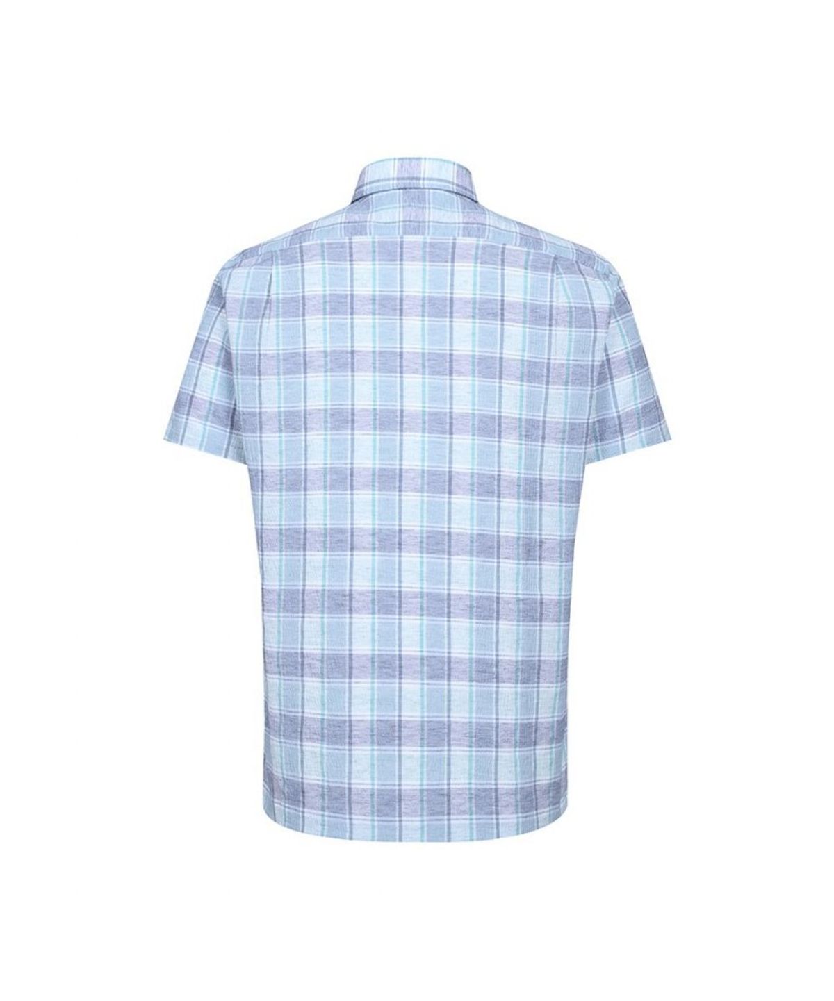 닥스셔츠(DAKS SHIRTS) 린넨혼방 이지케어 미디움체크 스트레치 반팔셔츠_DLS3SHCS120B1