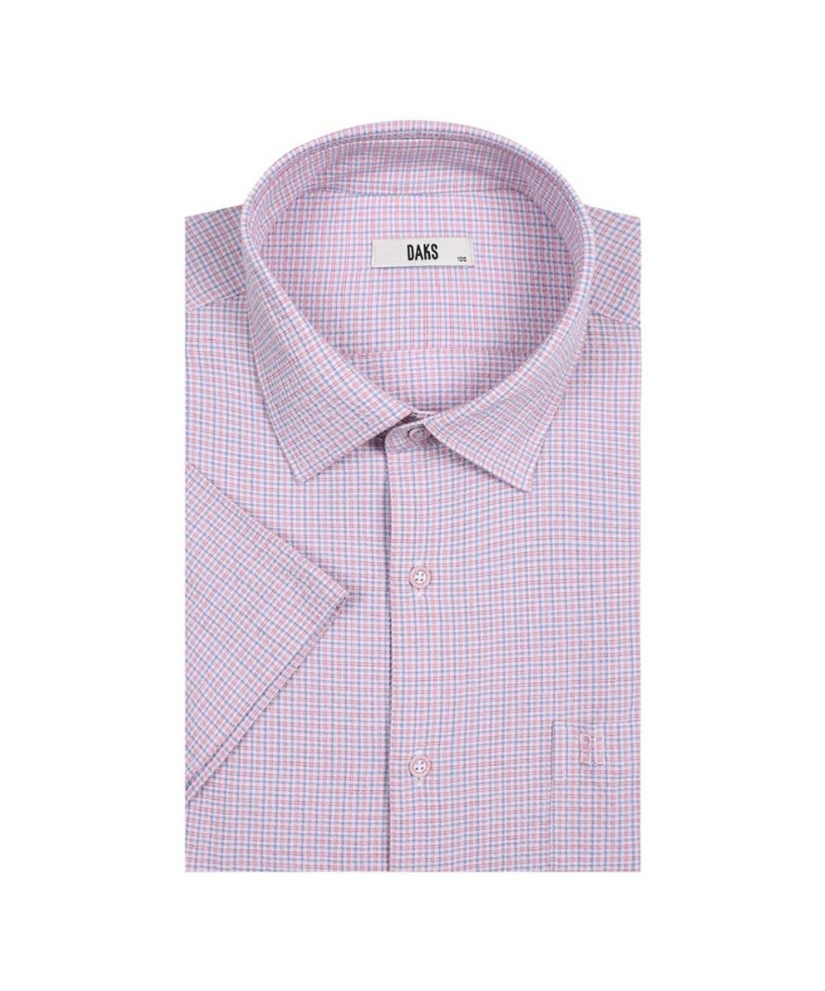 닥스셔츠(DAKS SHIRTS) 이지케어 린넨혼방 마이크로체크 스트레치 반팔셔츠 레귤러핏_DLS1SHCS106P1