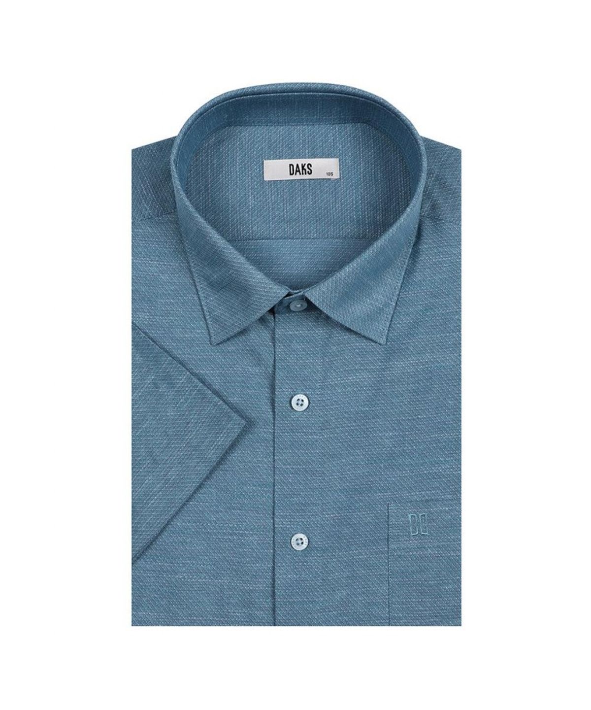 닥스셔츠(DAKS SHIRTS) 린넨혼방 반팔셔츠 레귤러핏 그린_DLS2SHCS101E1