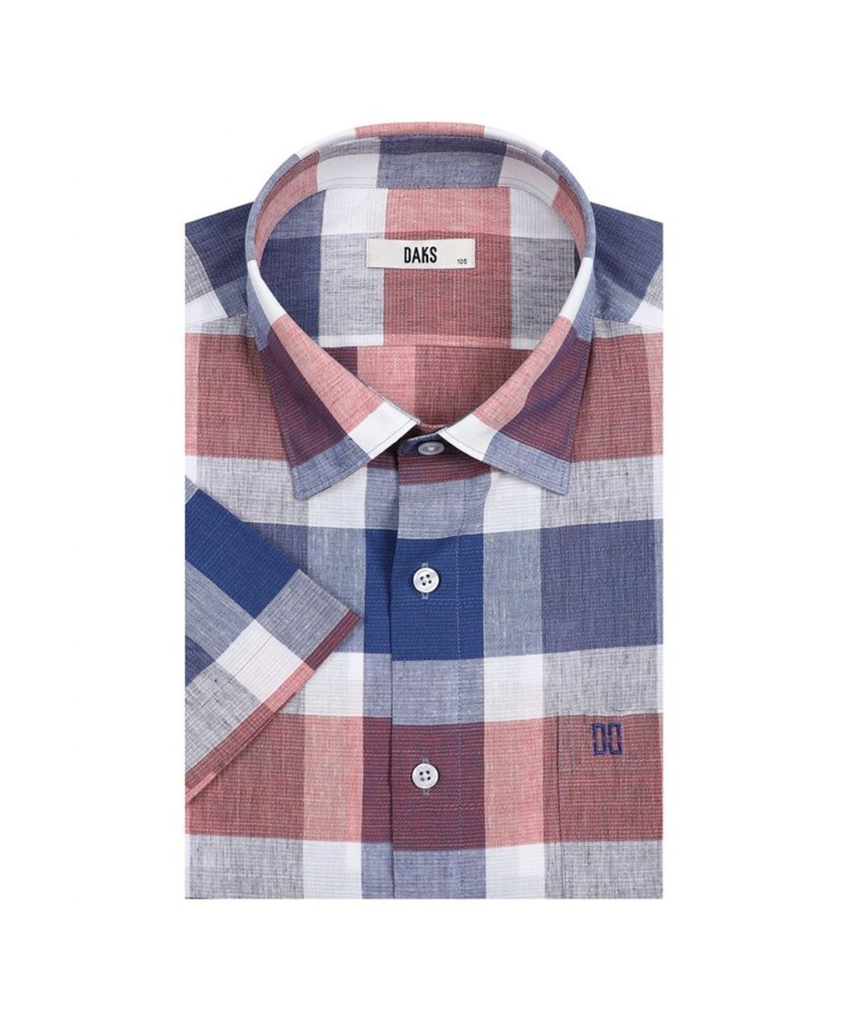 닥스셔츠(DAKS SHIRTS) 린넨혼방 반팔셔츠 레귤러핏 브라운_DLS2SHCS123W1