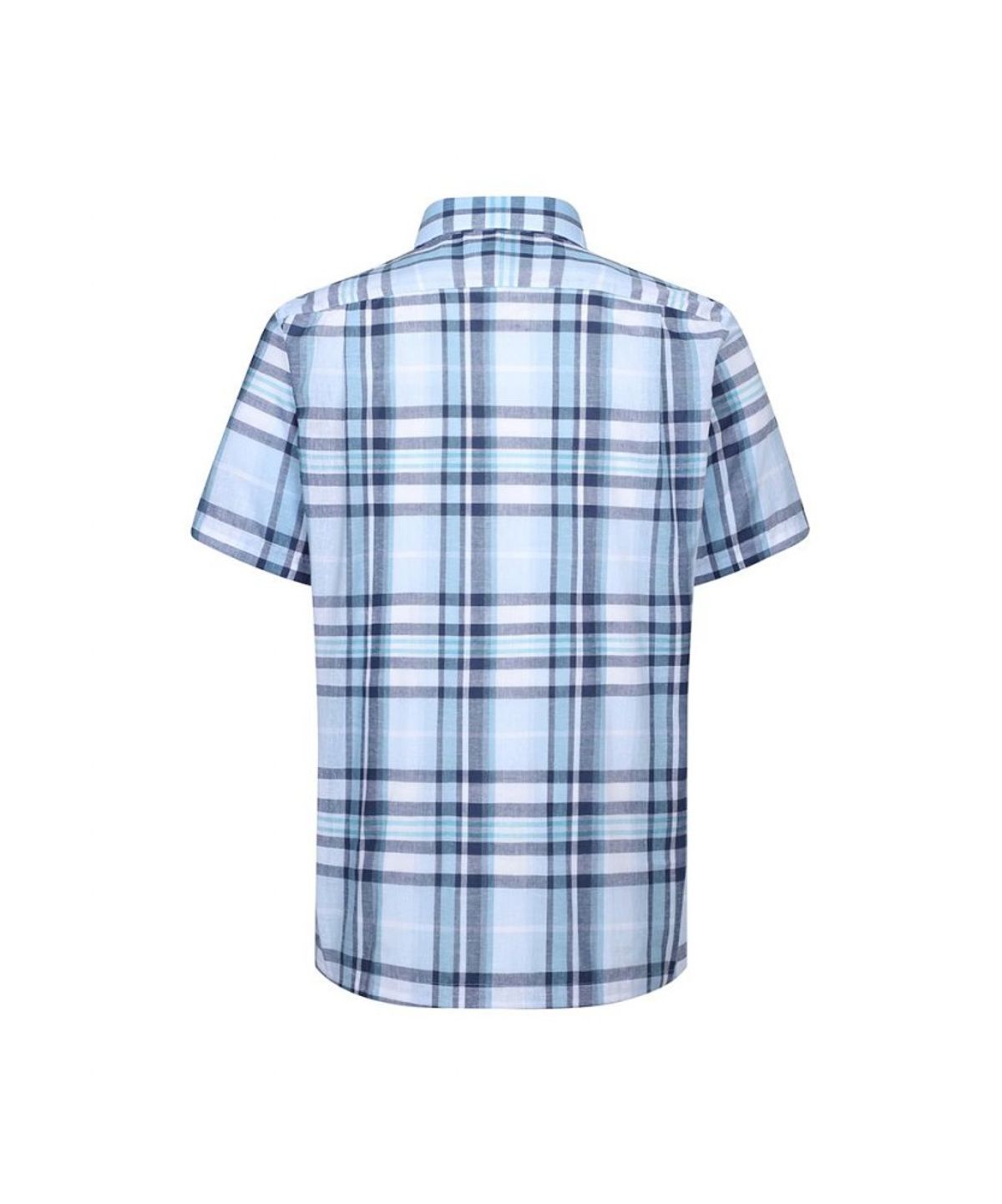 닥스셔츠(DAKS SHIRTS) 린넨혼방 라지체크 반팔셔츠 레귤러핏 블루_DLS2SHCS131B1