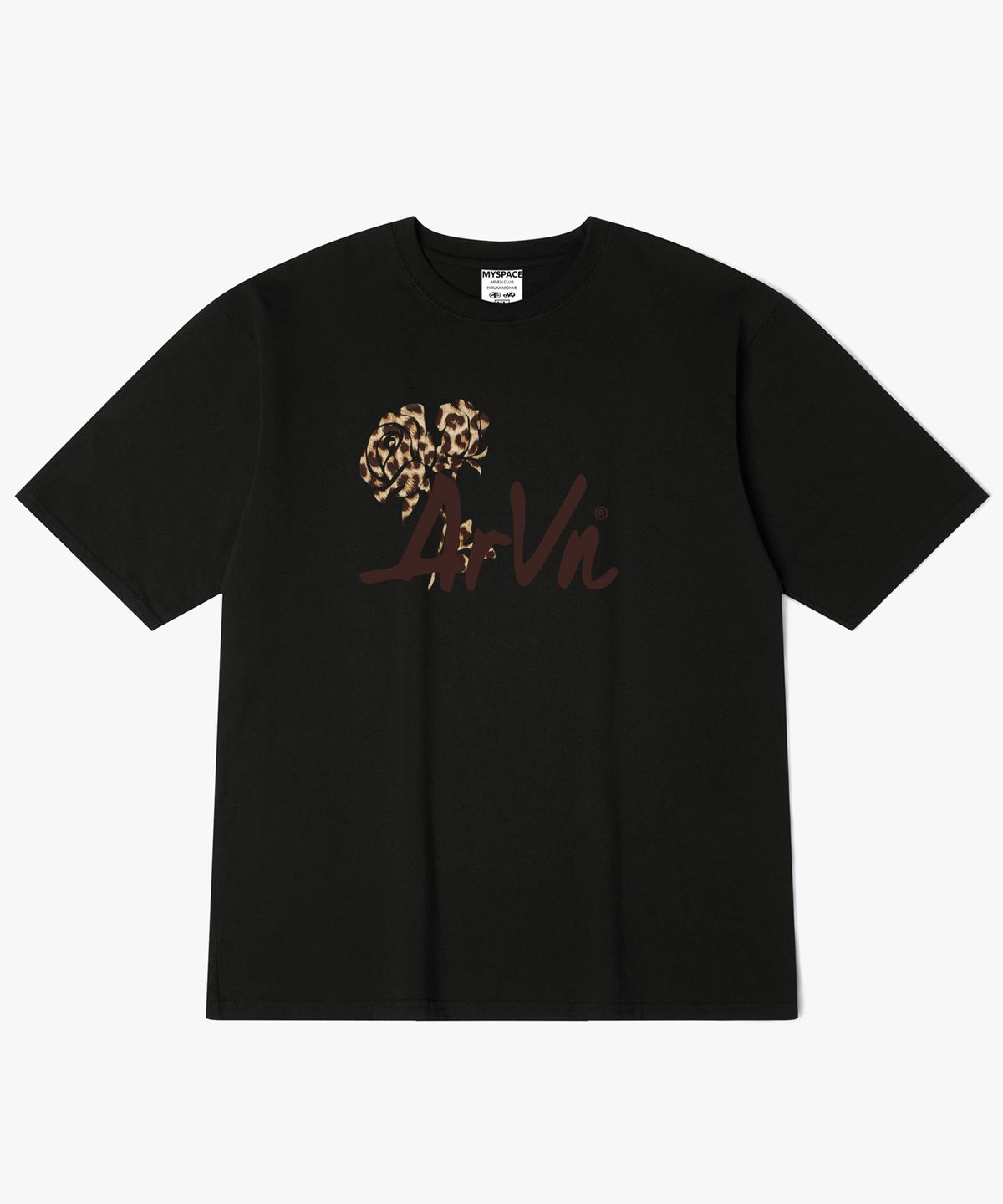 아르벤클럽(ARVEN CLUB) Arvn 호피 로즈 반팔티셔츠
