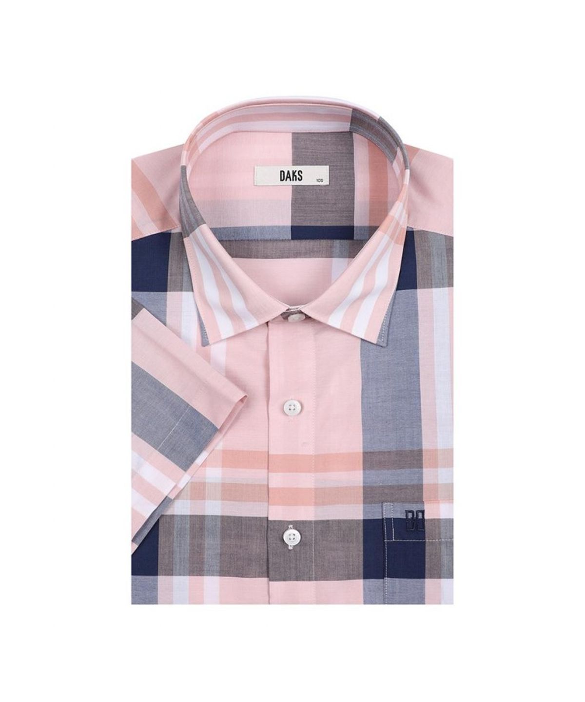 닥스셔츠(DAKS SHIRTS) 면혼방 라지체크 반팔셔츠 레귤러핏 핑크_DLS2SHCS132P1