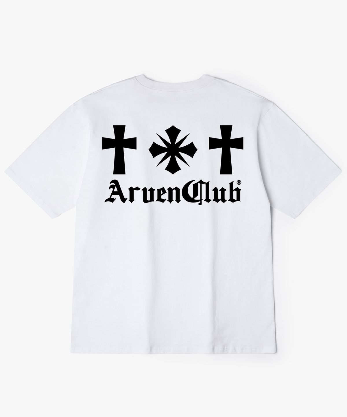 아르벤클럽(ARVEN CLUB) STUCK IN THE MIDDLE 백프린팅 반팔티셔츠